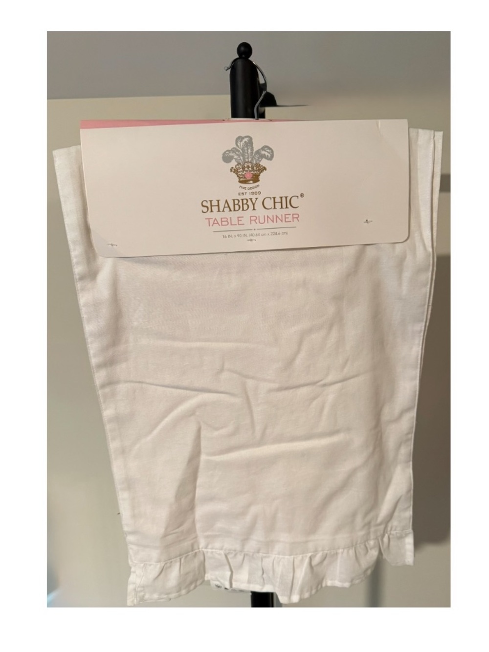 Shabby Chic nwt 16 x 90” Cotton Table Runner with Ruffle Edge